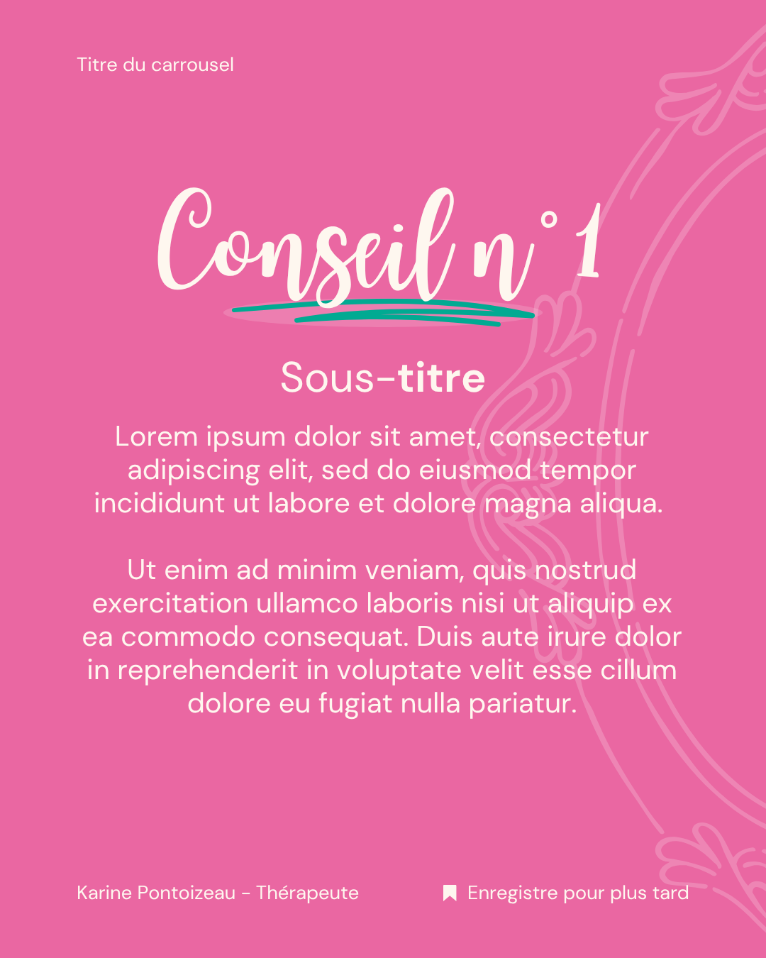 Template carrousel — slide contenus