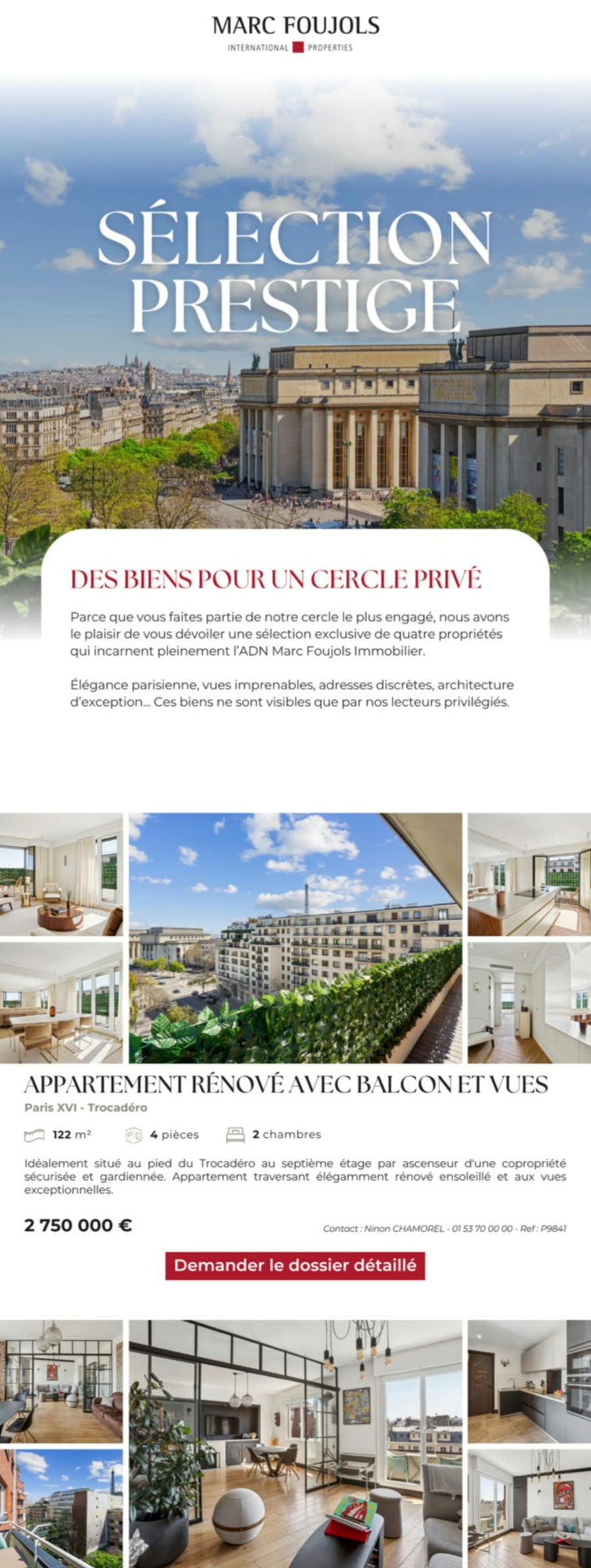 Newsletter Marc Foujols — édition Sélection Prestige
